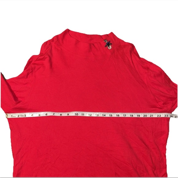 Vintage Basic Editions Turtleneck Women's Red Snowman XL Holiday Shirt - Picture 3 of 5